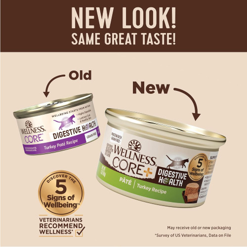 (新包裝 升級版) Wellness CORE Digestive Health Pate Turkey Recipe 3oz 消化易系列 無穀物全貓主食罐 火雞肉配方 (無卡拉膠) (6122)